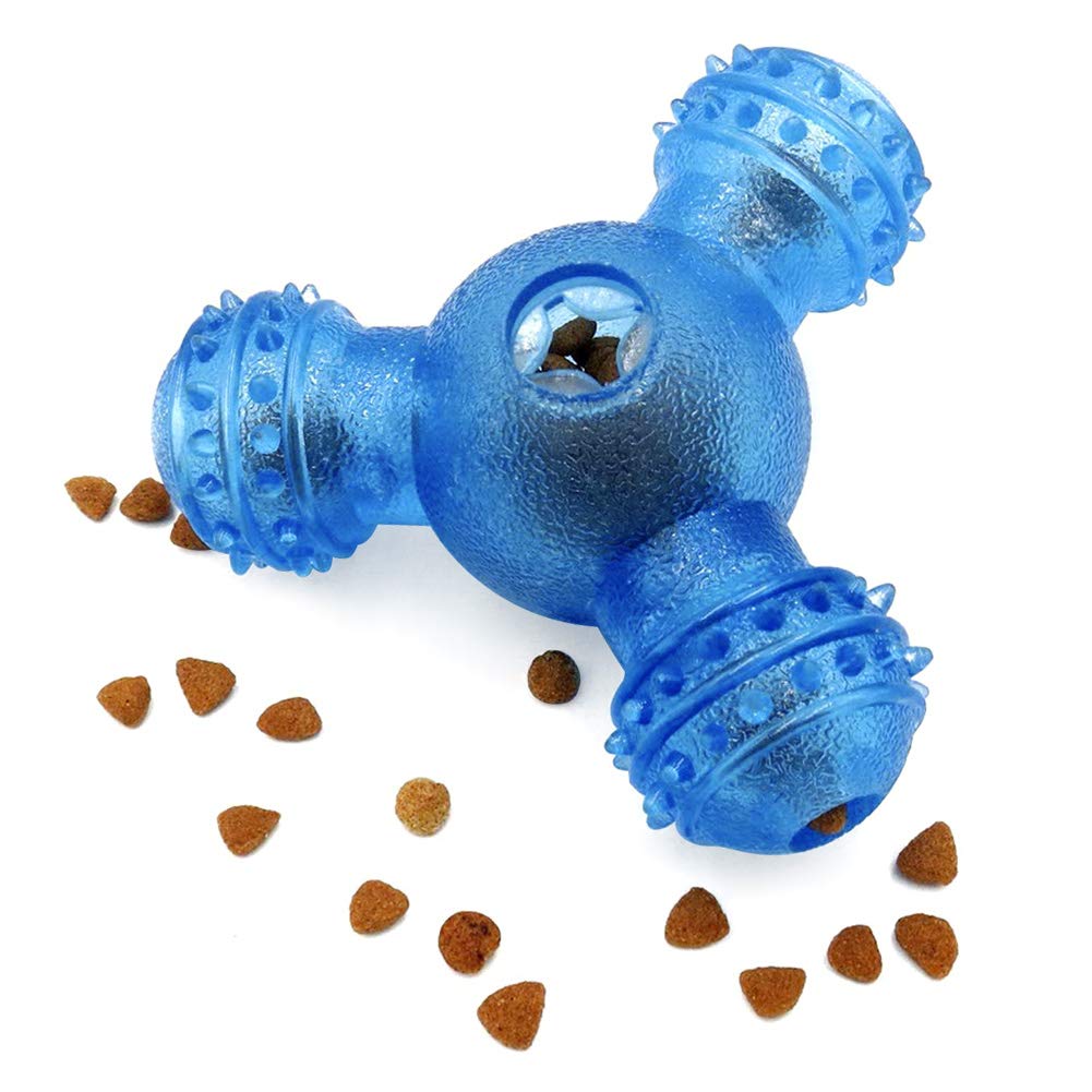 OldShark Dog Ball Toys Interactive Food Dispensing IQ Treat Ball Nontoxic Pet Puzzle Toys for Puppy Small Medium Dog Cat Chasing Training (Blue)