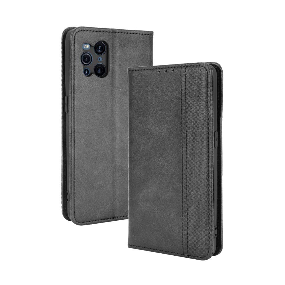 Oppo Find X3/X3 Pro Case [Wallet Case] [Kickstand] [Card Slots] [Magnetic Flip Cover] Compatible with Oppo Find X3/X3 Pro Smartphone(Black)