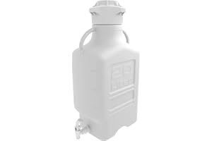 FOXX LIFE SCIENCES EZgrip 20L (5 Gal) HDPE Space Saving Carboy with Leakproof Spigot, Wide Mouth 120mm VersaCap and 26.5L Max Capacity