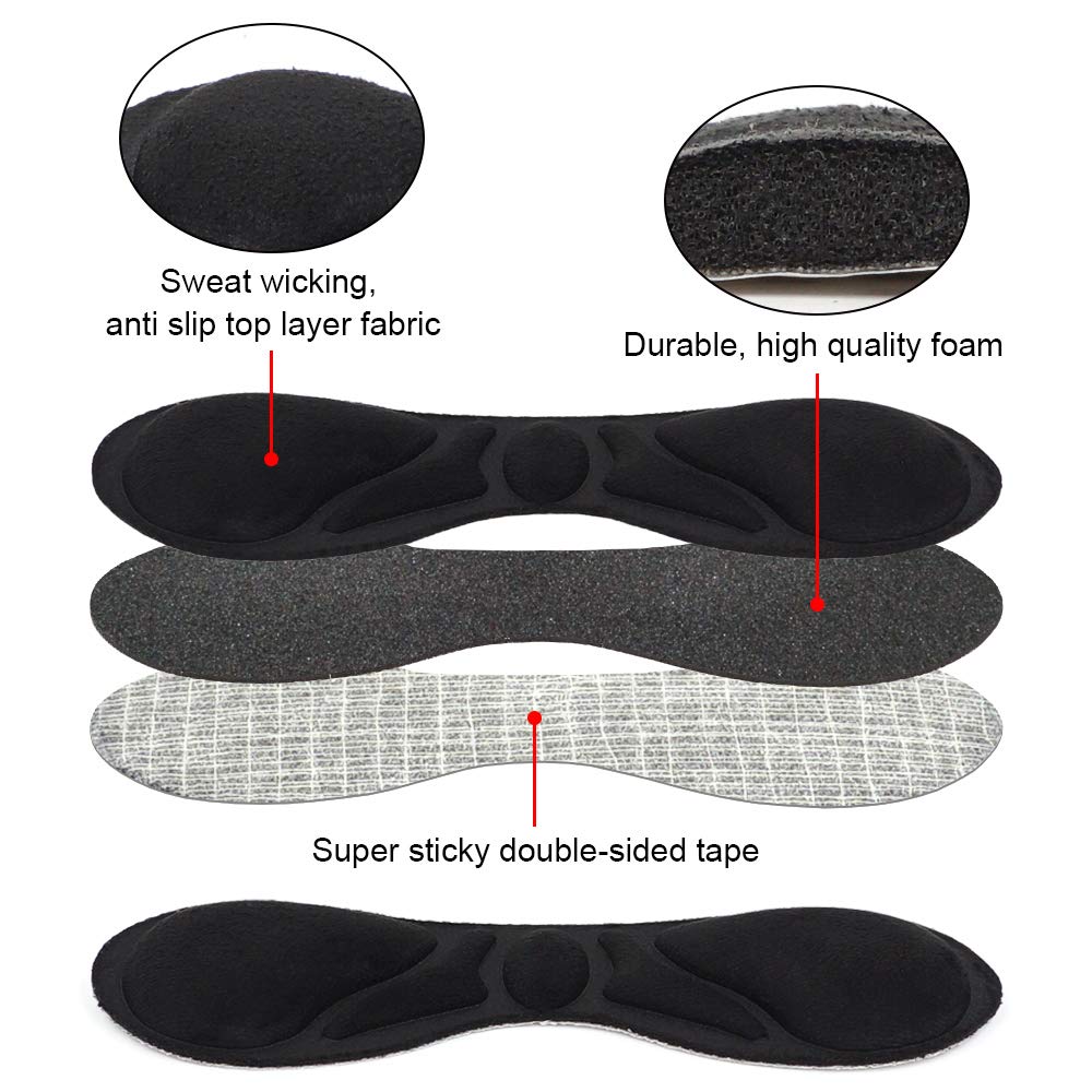 Dr. Shoesert Heel Grips for High Heels, Heel Cushion Inserts for Women and Men, Self-Adhesive Heel Protectors (Black)