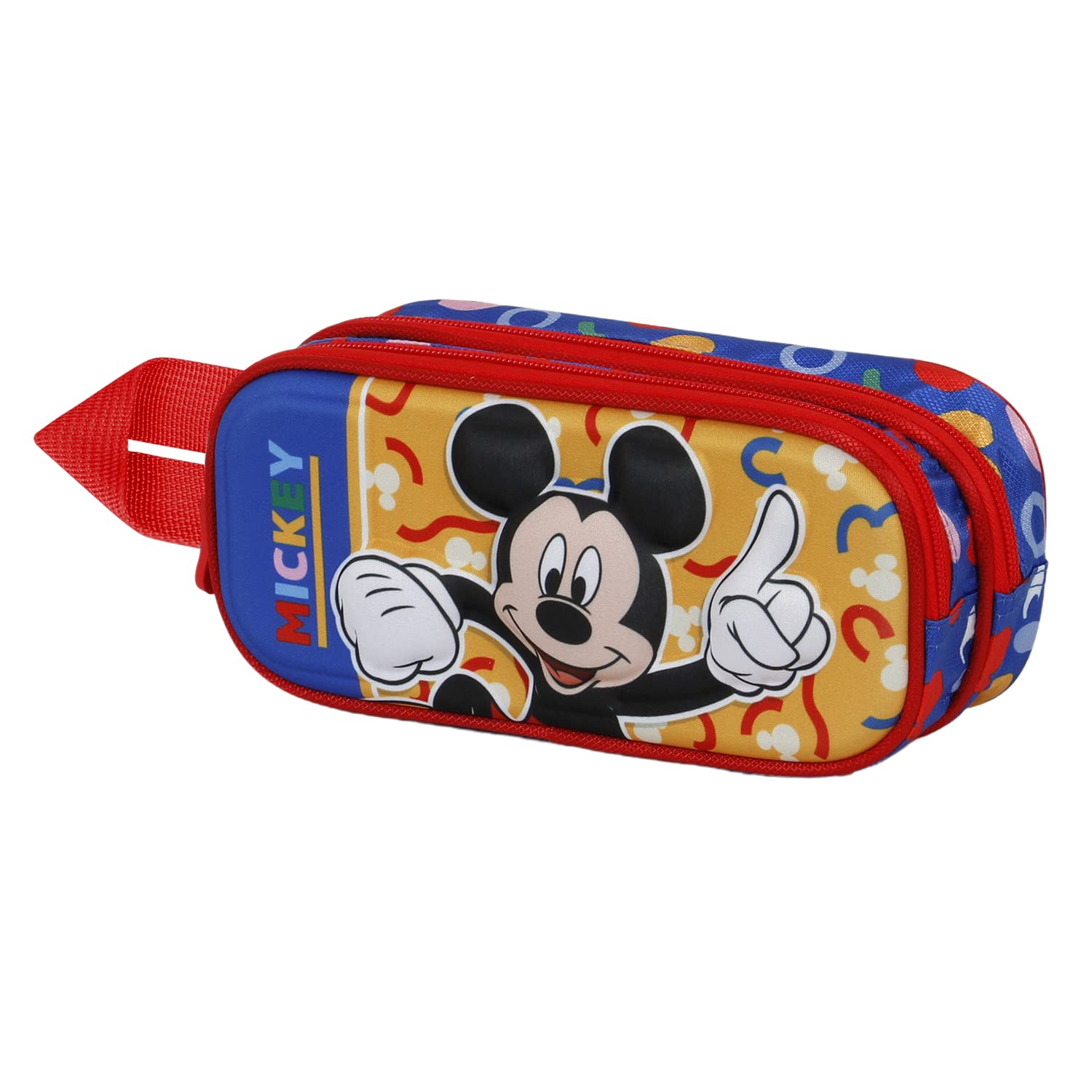 Mickey Mouse Oh Boy-3D Double Pencil Case, Red, 22 x 9.5 cm