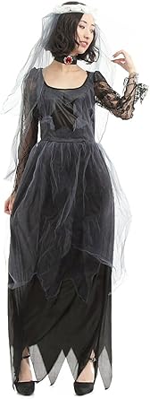 Amazon N Hilfe ゴースト 花嫁 コスプレ レディース ハロウィン 衣装 幽霊 ゾンビ ワンピース L コスプレ 仮装 通販