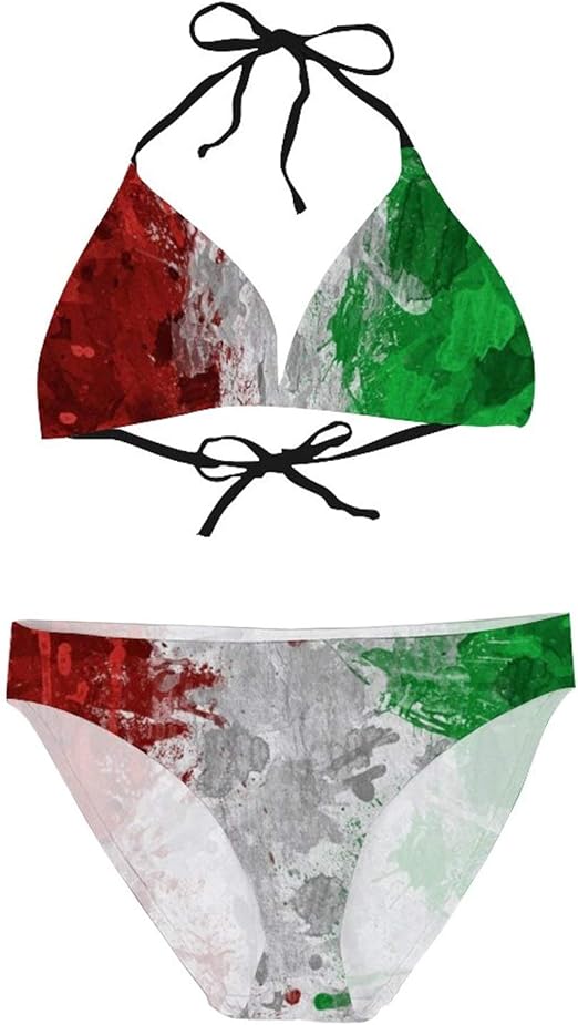 Italy Italian Italia Emblem Bikini Set Two Piece Halter