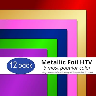 Soft Metallic Heat Transfer Vinyl Bundle - 6 Pack 12x36 Inch Iron On Vinyl For T-Shirts