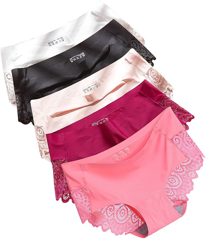 JUDY Womens Sexy Lace Seamless Underwear Soft Briefs Hipsters, Full