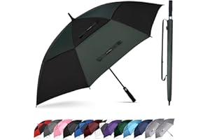 Trenovo Auto Open Golf Umbrellas 62/68/72 Inch Extra Large Oversize for Business & Home, Ventilated Double Canopy Windproof Waterproof Stick Umbrella for Rain & strong wind