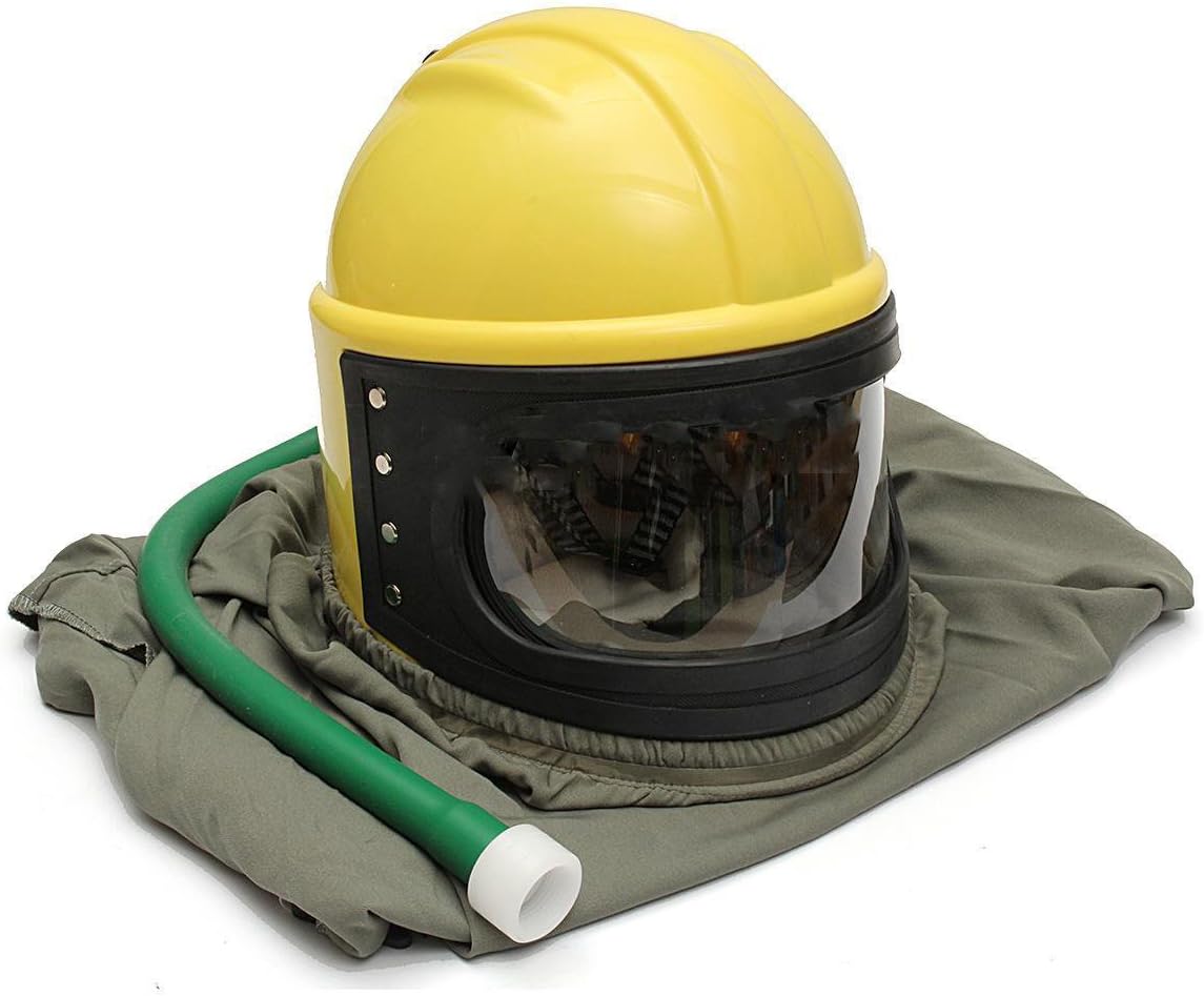 Sandblast Helmet Supplied Air Respirator And Blast Hood Protector For