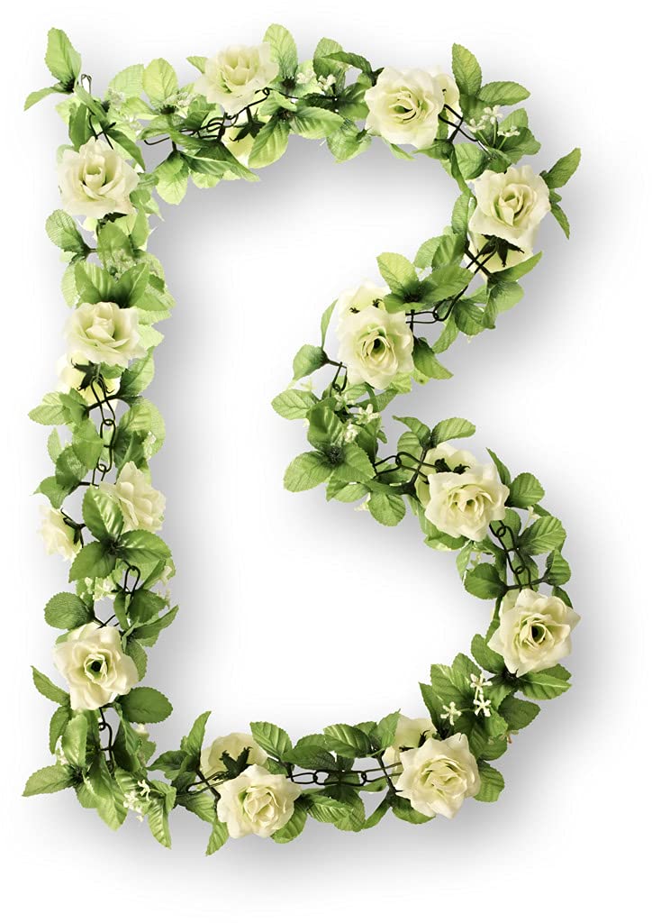 Basil Rose Garland-2128028915 Rose Garland White 130 cm