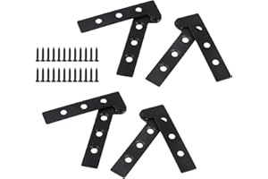 MY MIRONEY 4PCS Door Pivot Hinges, 360° Rotatable L-Shape Door Hinges Exterior Hidden Hinges for Cabinets, Windows & French D