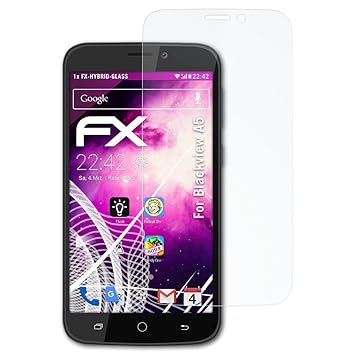 atFolix Glasfolie kompatibel mit Blackview A5 Panzerfolie, 9H Hybrid-Glass FX Schutzpanzer Folie
