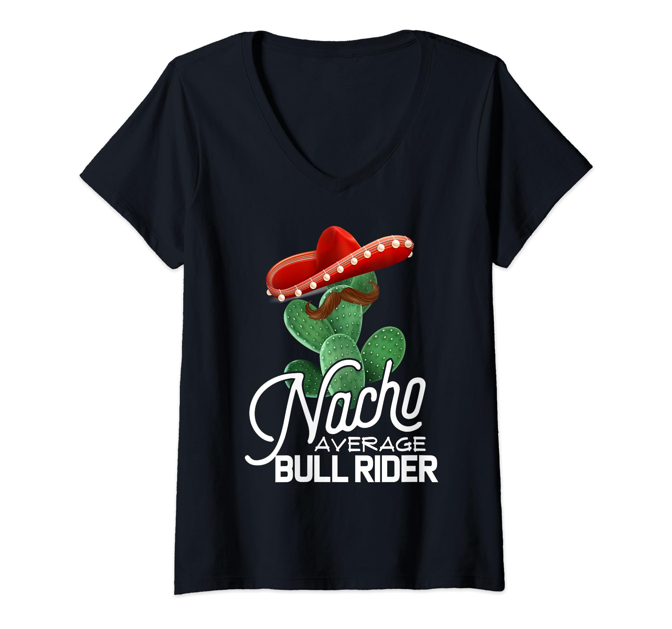 Bull Riding Nacho Average Bull Rider Funny Cinco De Mayo V-Neck T-Shirt