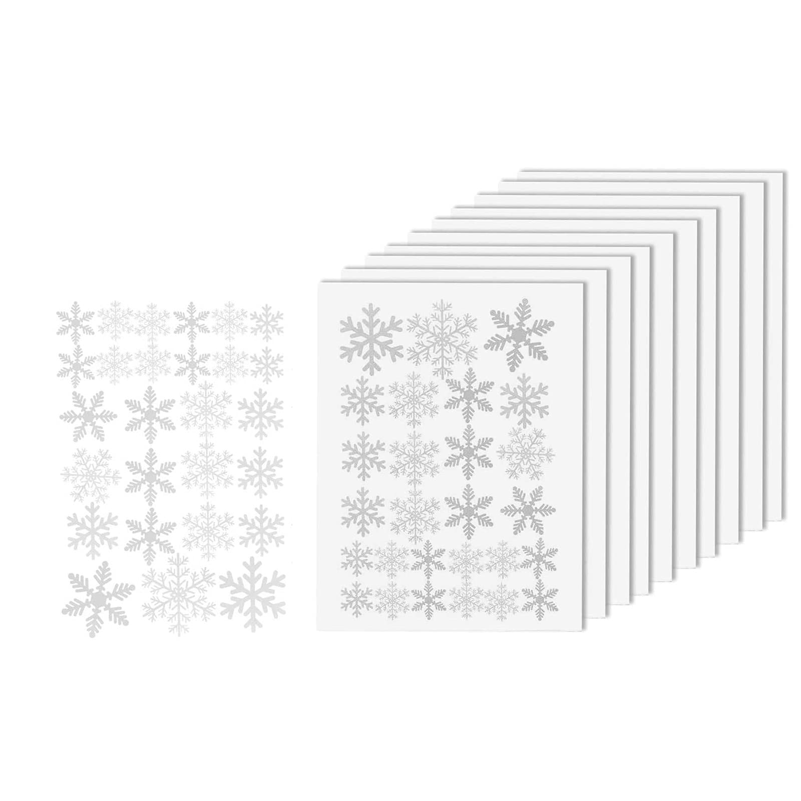 Christmas Snowflakes and Window Stickers, 81 Pcs Static PVC Stickers Window Stickers for Party Decoration, White 3Sheets