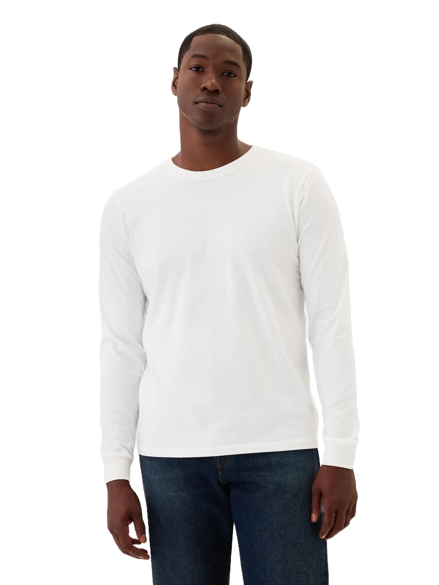 GAP Mens Long Sleeve Everyday Soft T-Shirt White000 L