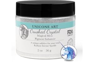 UNICONE ART Crushed Crystal Mica Powder Pigment (56g) Multipurpose DIY Arts and Crafts, Cosmetic Grade, Soap,Resin Epoxy,Paint, Slime, Mold Making, Candle Making, Nail Art (Ultra Fine Glitter, 2oz) Powder Pigment