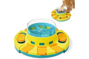 Potaroma Dog Puzzle Toy 2 Levels, Slow Feeder, Pup Food Treat Feeding Dispenser for IQ Training and Entertainment for All Breeds 4.2 Inch Height
