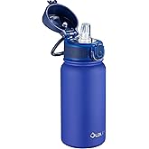 OLDLEY 12oz Kids Water Bottle, Stainless Steel Insulated Water Bottle For Kids, With Straws Leak-proof, Kids Water Bottles For School Boys Girls,Klein Blue