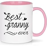 WENSSY Best Granny Ever Mug, Gifts for Granny, Birthday Mothers Day Gifts for Granny Grandma from Granddaughter Grandkis Grandson 11 Ounce with Gift Box
