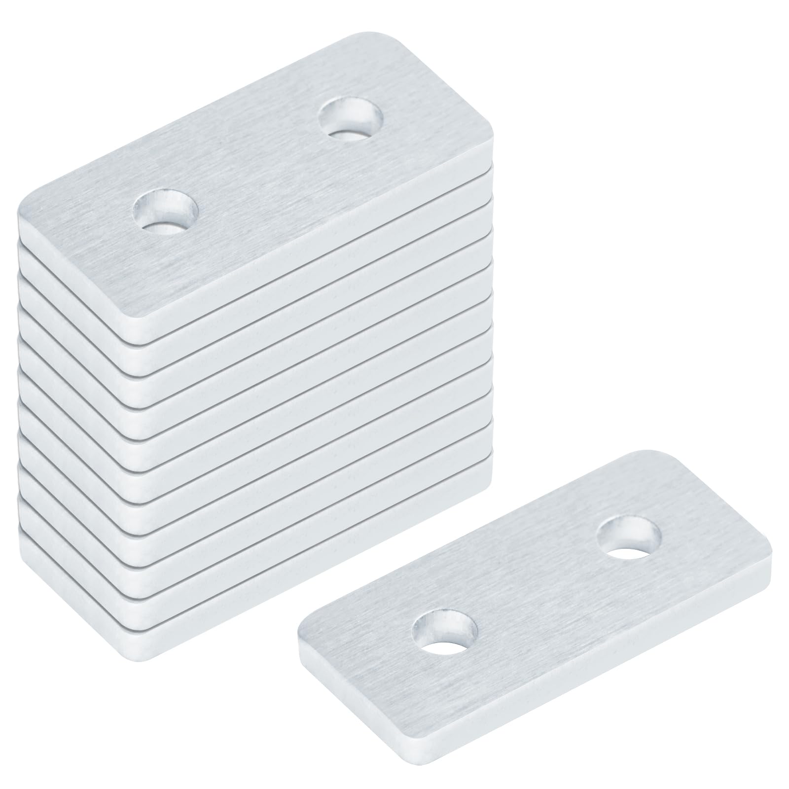 Photo 1 of 12 Pcs Flat Joining Plates for 2020 T-Slot Aluminum Profile, 2 Hole Straight Plate