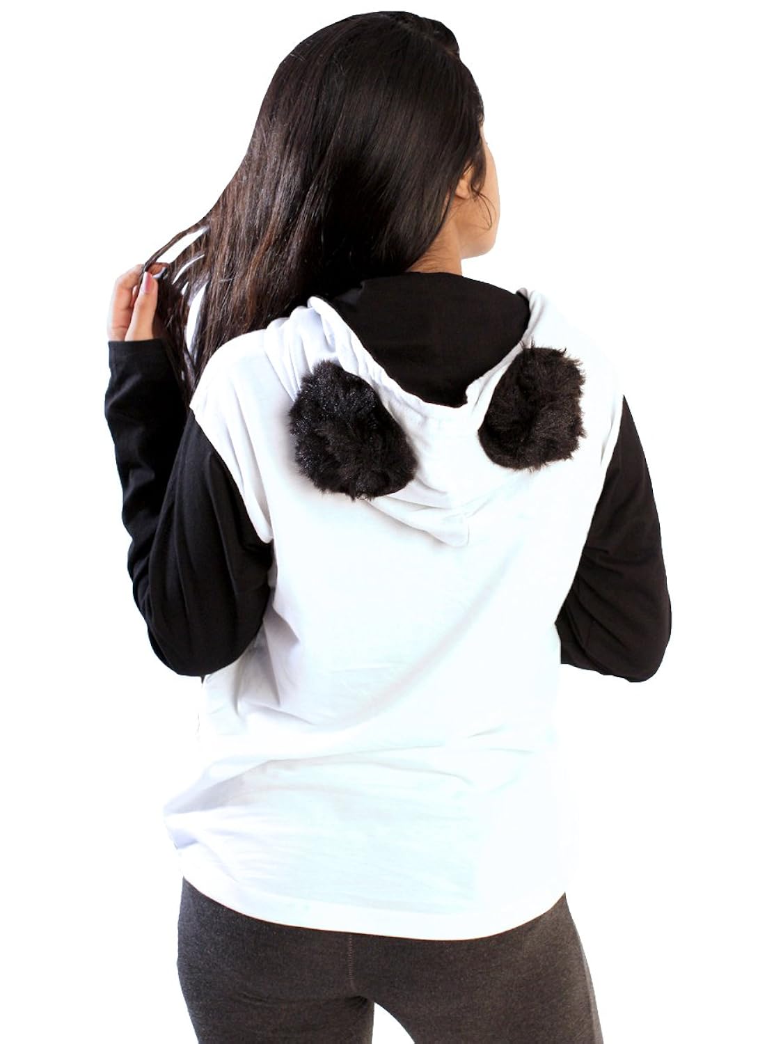 evoguestore panda t-shirt with faux furr ball