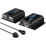 1080P 60m HDMI Ethernet Network Extender with 2 Port HDMI Splitter Loop Over Single RJ45 CAT6/6a/7 Cable - Supports Sky HD Box Laptop PC DVD PS4 - Full HD Transmission and IR Signal Transmission