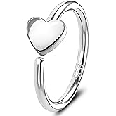 Jewseen 20g Nose Rings Hoops 925 Sterling Silver Hoop Nose Rings Heart Nose Piercing Jewelry Cartilage Hoop Earrings Helix Conch Tragus Earrings Lip Piercing Jewelry for Women