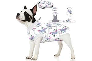 PetWarm Dog Surgery Suit,Surgical Suit for Dogs Female Spay Male Neutered,After Surgery Dog Onesie,Anti-Licking Dog Surgery Recovery Suit,Unicorn Pattern,White,XL