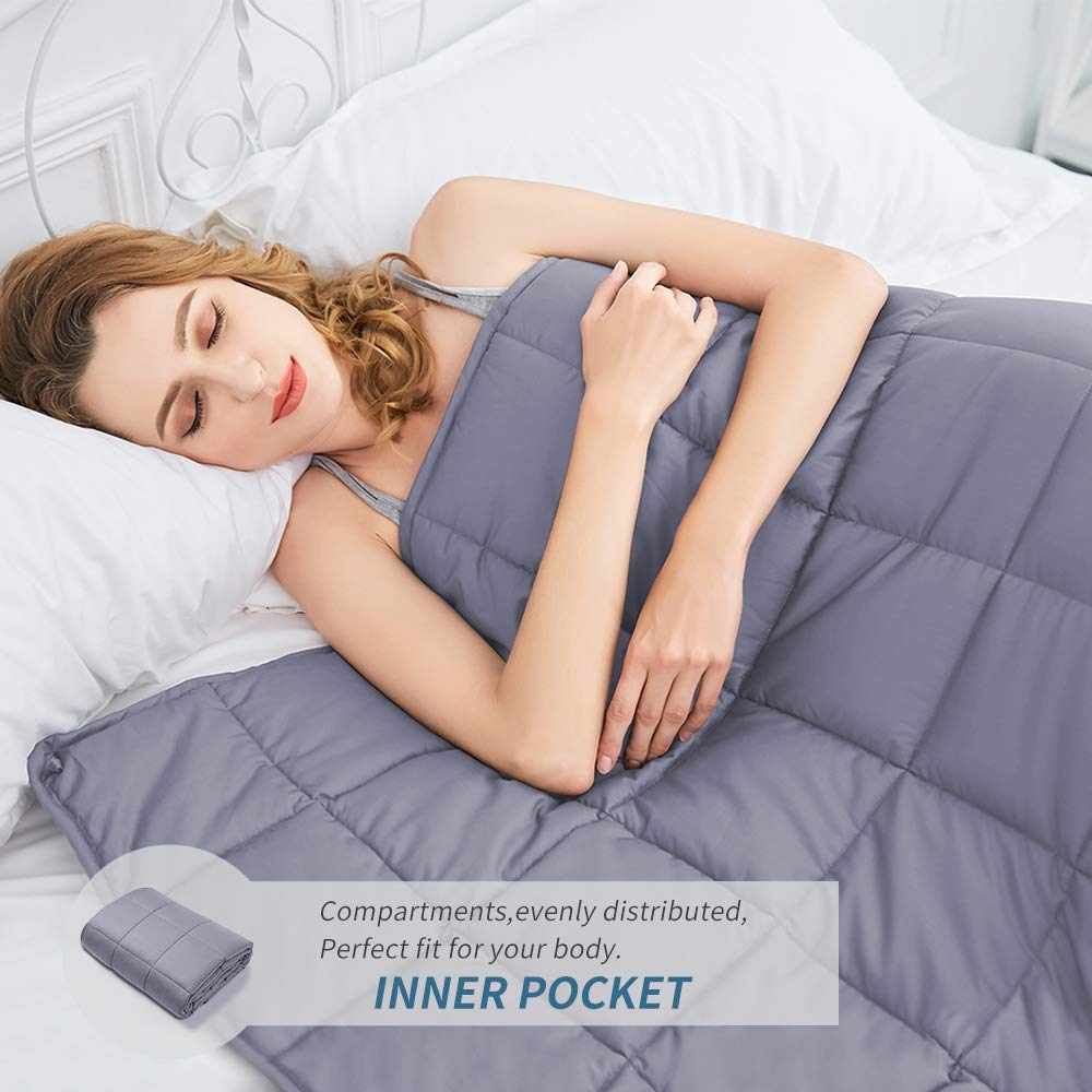 Gsleeper Weighted Blanket (Grey, 48"x72" Twin Size 12LB),New Concept of Sleep, Comfortable Sleeping, Warm and Close-fitting but not bloated