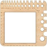 Vesaneae Wooden Knitting Needle Measure Tool, Knitting Needle Gauge, Knitting Needle Ruler, Wooden Gauge, Measuring Knitting 