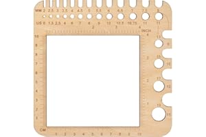 Vesaneae Wooden Knitting Needle Measure Tool, Knitting Needle Gauge, Knitting Needle Ruler, Wooden Gauge, Measuring Knitting 