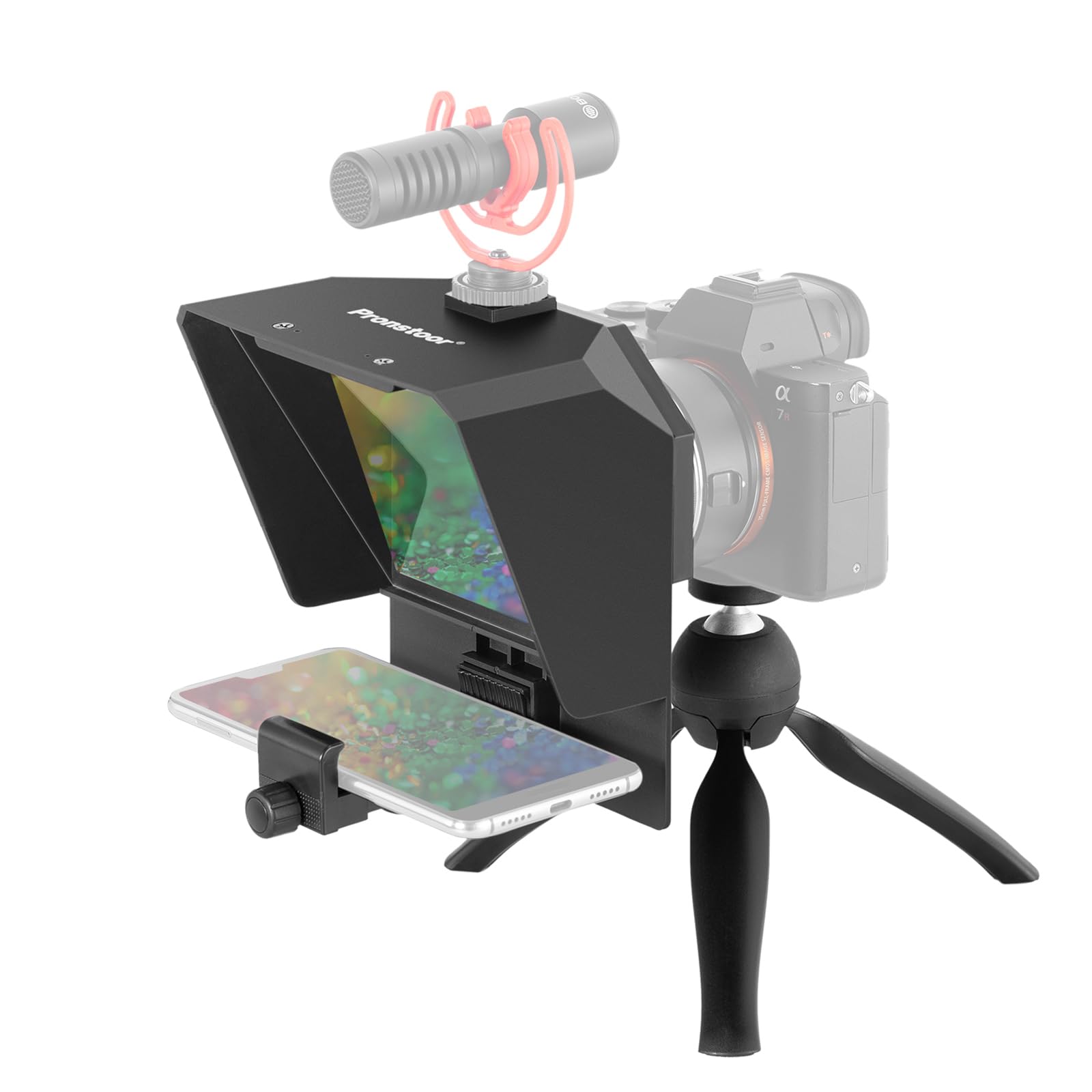 AMBITFUL Teleprompter Mobile Phone DSLR Camera Inscription Device Portable Small Video Interview Outside Filming Online Celebrity Live teleprompter