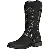 SheSole Womens Square Toe Cowgirl Cowboy Boots Wide Calf Fashion Western Shoes