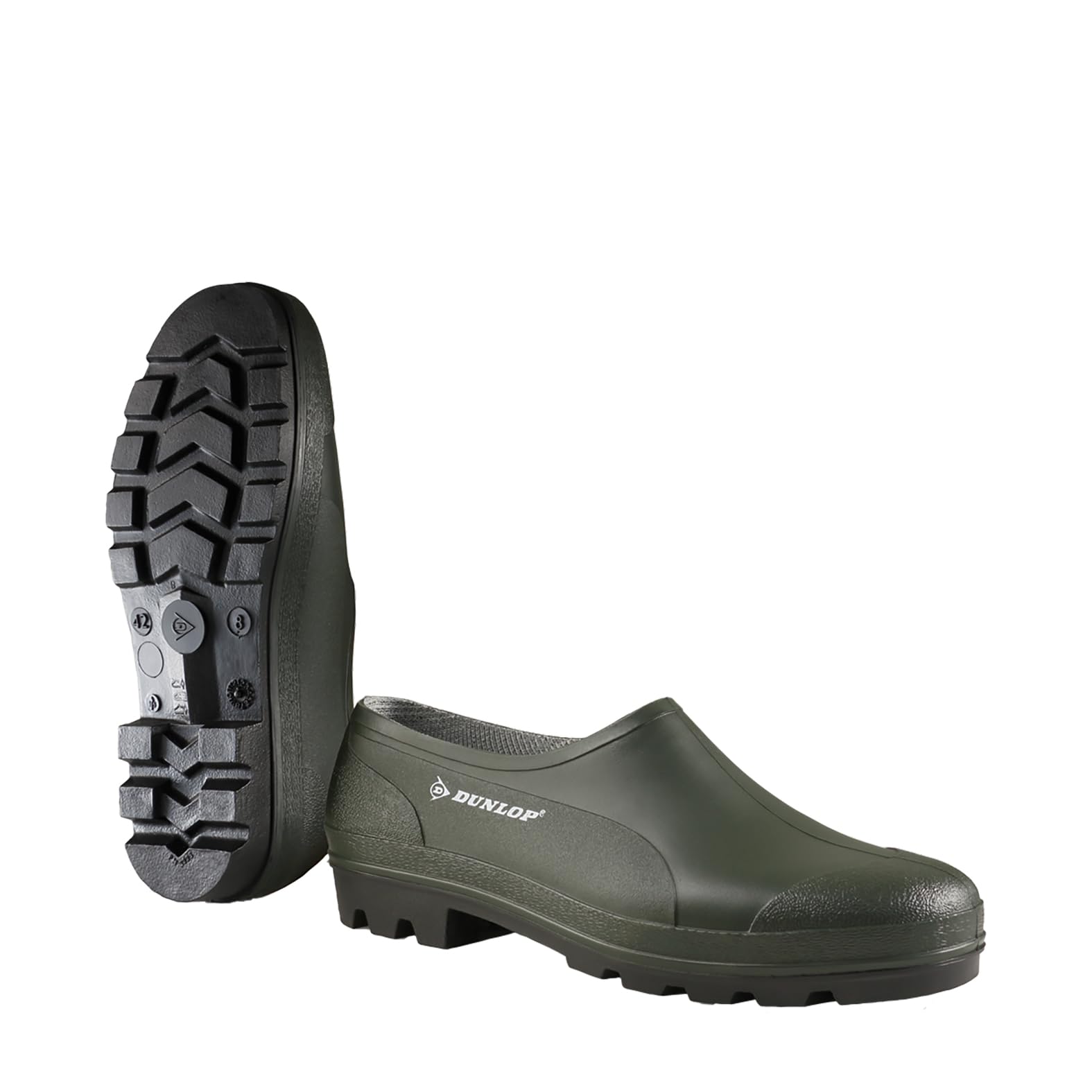 Dunlop Bicolour Wellie Shoe, Green/Black,10
