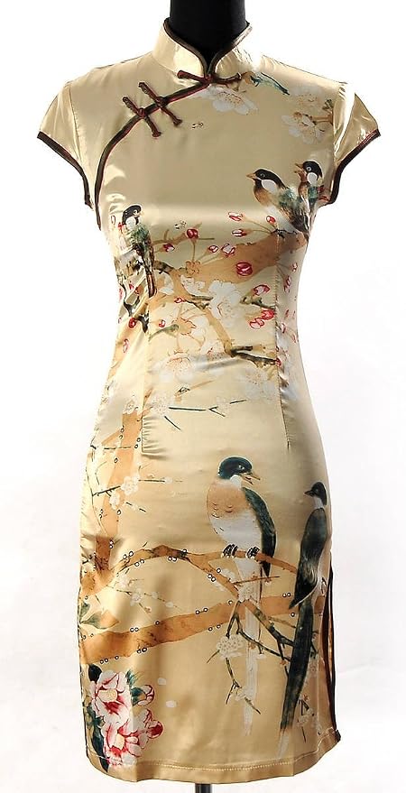 Robe Traditionnelle Chinoise Cheongsam Qipao - Soie/polyester, Sans Manches, Longueur Au-dessus Du Genou, Multiple Couleurs
