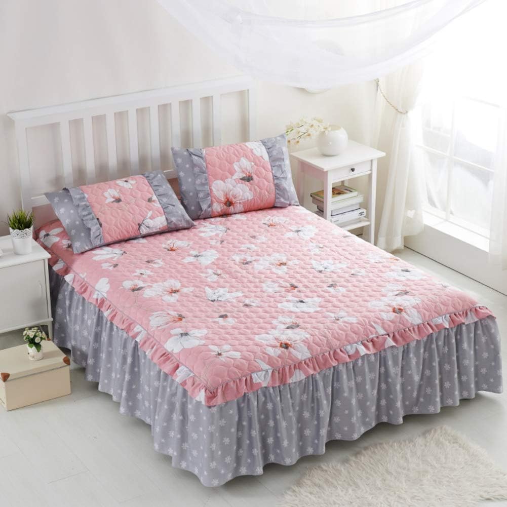 BKBS Quilted Bed Skirt, Bed Valance Bedspread Bedding