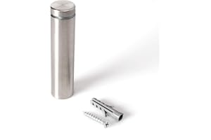 OUTWATER Stainless Steel Standoff 3/4 Inch Diameter x 3 Inch Barrel Length Brushed Finish for PVC, Glass and Acrylic Sign Stand Off Wall Anchors and Screws 20 Piece Store/Restaurant Pack