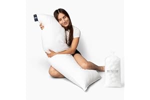 Beckham Hotel Collection Customizable Body Pillow with Soft Extra Fill – Cotton Shell & Soft Down Alternative Fill – 20"x54" - Body Pillow Insert for Sleeping & Reading - Long Pillow For Side Sleepers