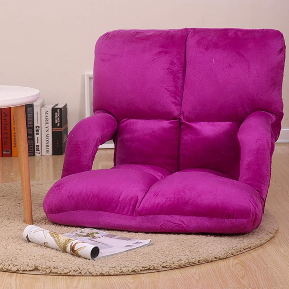 Amazon Com Amazom Folding Lazy Sofa Floor Chair Adjustable Floor Gaming Lounger Bed Chaise Couch With Armrests Multicolor Optional Purple Furniture Decor