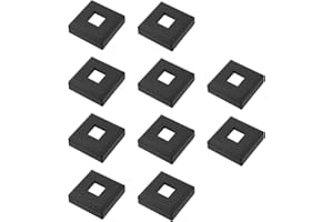 Antrader Square Baluster Shoes,Staircase Balusters Stair Spindle Shoes for Indoor Staircase Balusters Satin Black Shoes Use for 1/2" Square Staircase Baluster,Aluminium Alloy,10Pcs