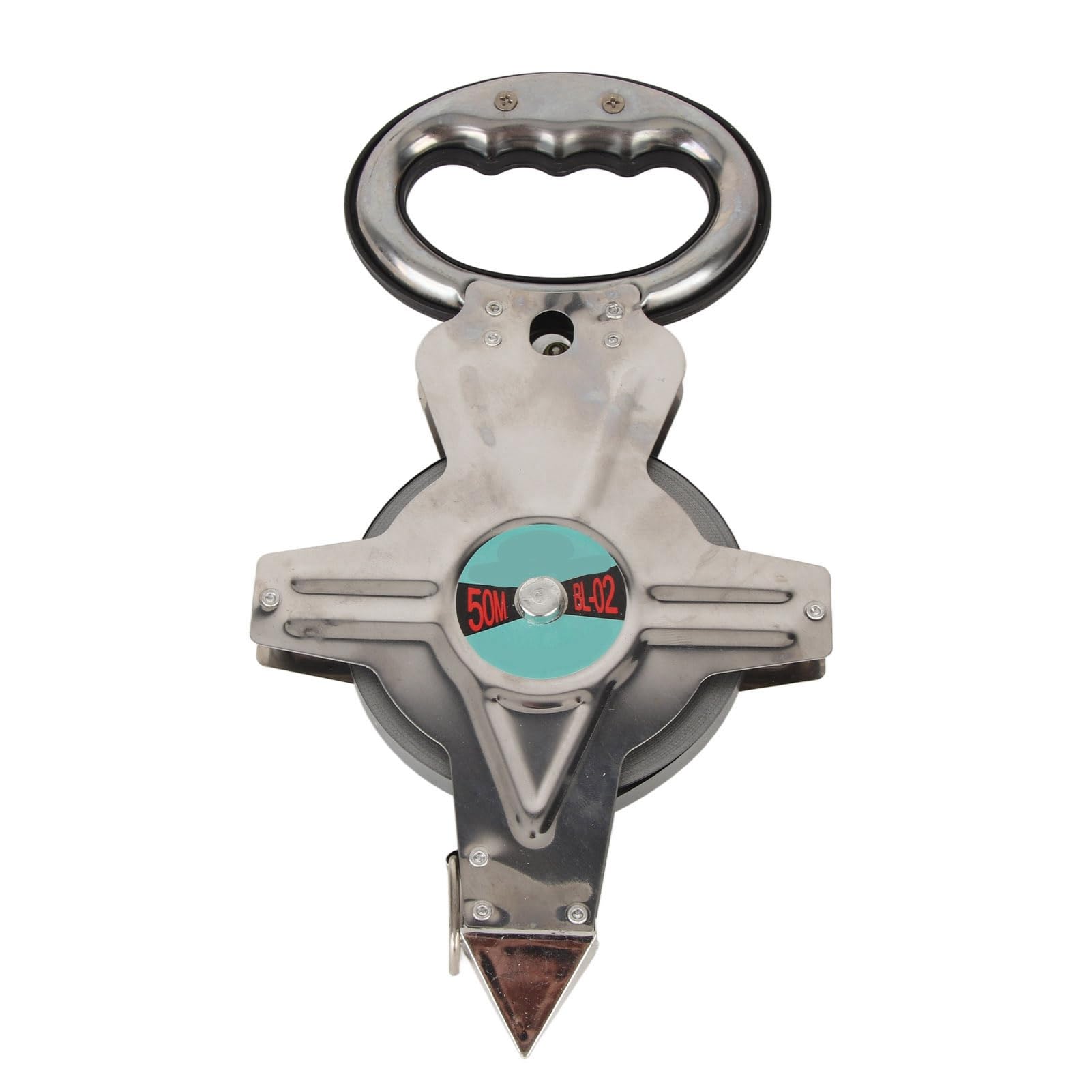 Hililand 50M Tape Measure, Stainless Steel, Metric Measuring Tool, Sleeve Retraction Coils, Lever Lock