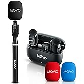 Movo NanoMic Wireless USB-C Mic Kit with Interview Handle — Dual Street Interview Mic for iPhone 15/16/17+, Android & iPad Pro — Vox Pops & TikTok