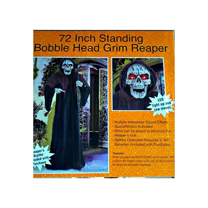 Buy Creepy Animated 6 ft Tall Bobble Head Grim Reaper W/ Scythe