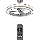 Artika Edwin 25"" LED Chandelier Ceiling Fan, Silver