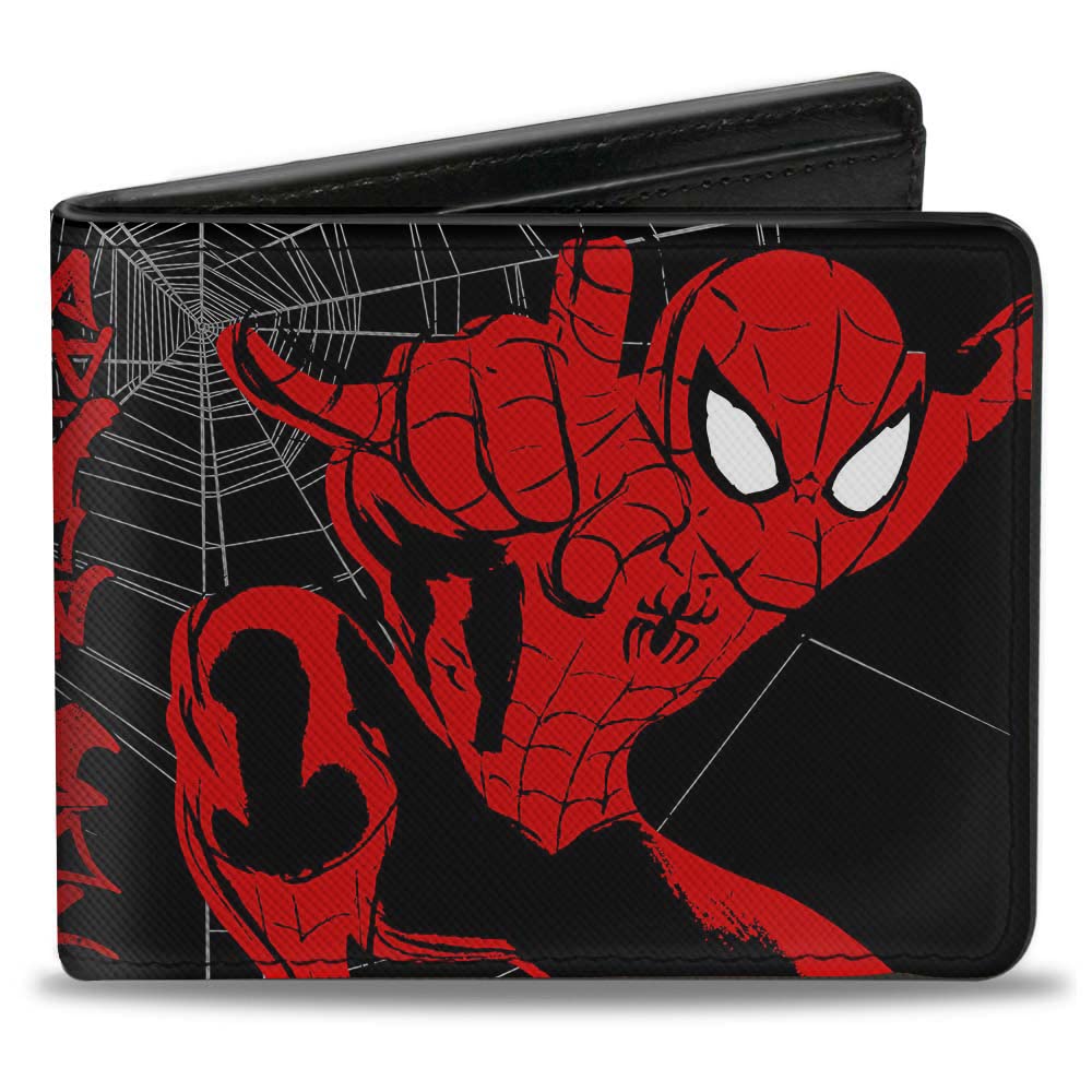 Buckle-Down Mens Pu Bifold, Multicolor, 4.0" x 3.5", Bifold Wallet Spider-man
