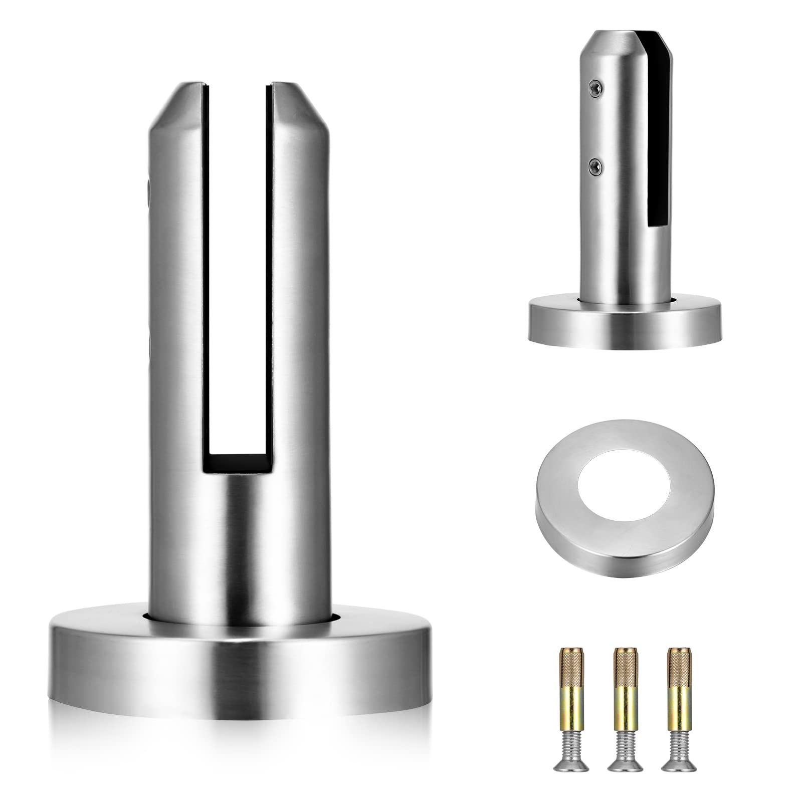 Stainless Steel Glass Clamps, 304 Clip Clamp Bracket, 8-12mm Adjustable Stairs Pool Brackets for Balcony Garden Deck Handrail Stair Balustrade Window