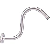 Westbrass 1/2" IPS x 8" S-Shaped Shower Arm and Flange, Polished Chrome, D303-81-26