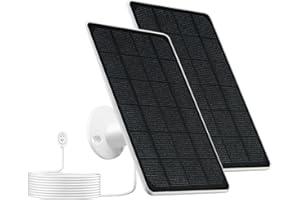 GENDOING 2PC Solar Panel Charger for Arlo Pro 4, Arlo Pro 5S, Pro 3, Ultra 2 and Ultra Camera, 5W 5V Waterproof Solar Panel with 13FT Charging Cable, 360°Adjustable Mount, 7.5 * 6.4"