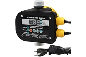 OELFFOW Smart Pump Controller with 2 Modes Digital Display - Waterproof IP65, Adjustable Pressure, High Power, Easy Install, for Home, Garden, Industrial Use