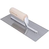 Capitol 115110 Professional Flooring Adhesive Trowel-1/16&rdquo; x 1/16&rdquo; x 1/16&rdquo; Square-Notch, Silver/Light Wood