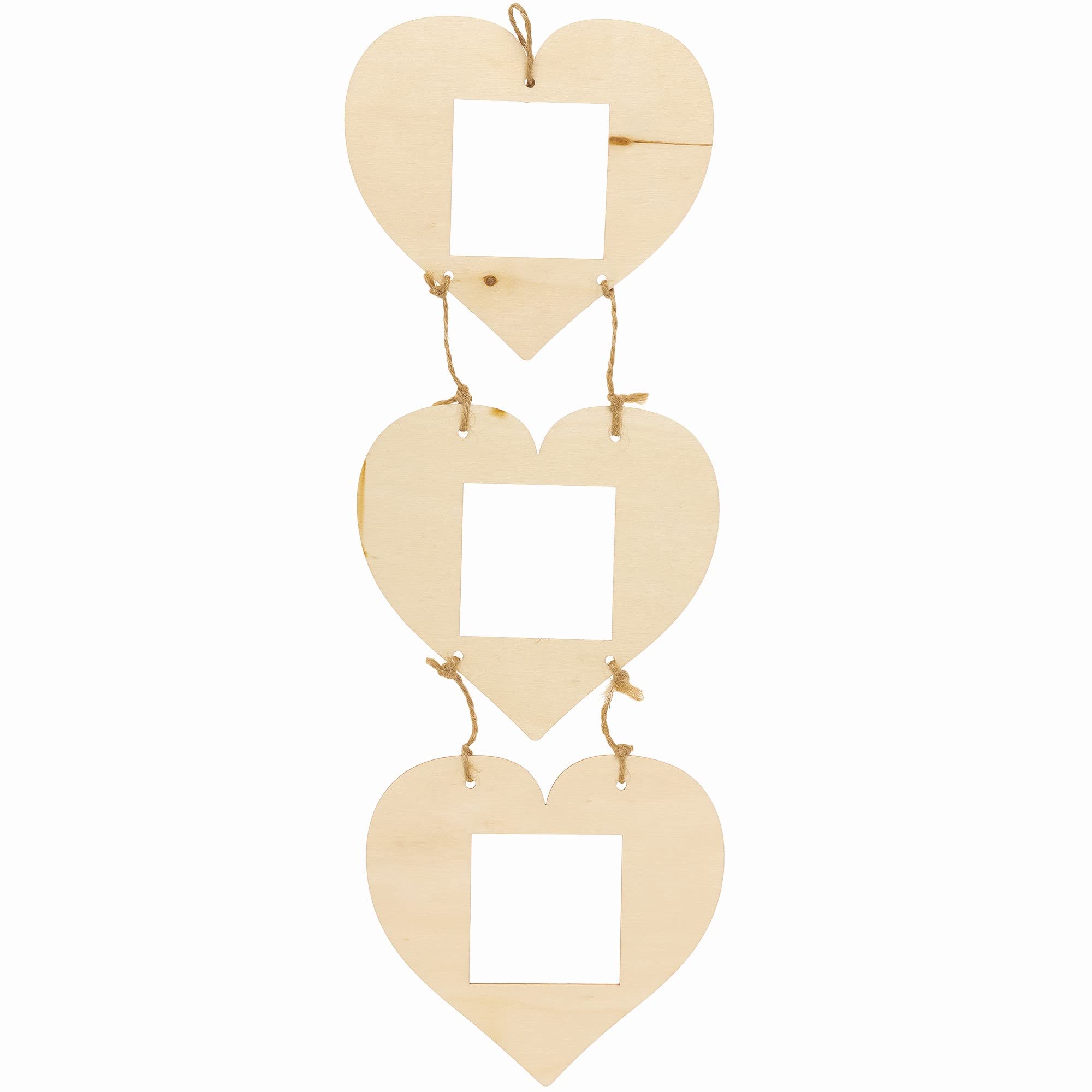 Baker Ross Hearts Wooden Photo Frames - Pack of 4 sets, Wood Valentines Crafts for Children (FC424)