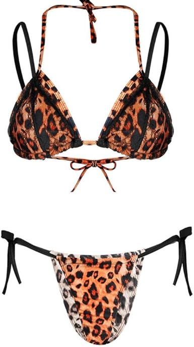 maillot string leopard femme
